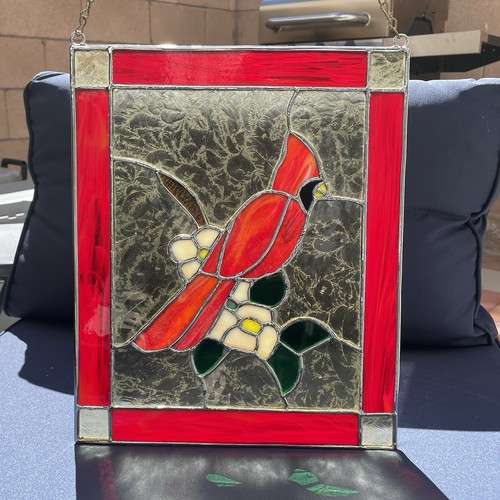 Vintage cardinal stained glass - vintage,