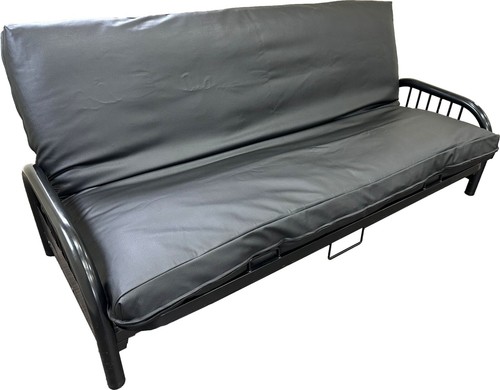 Queen black leather vinyl - leather,