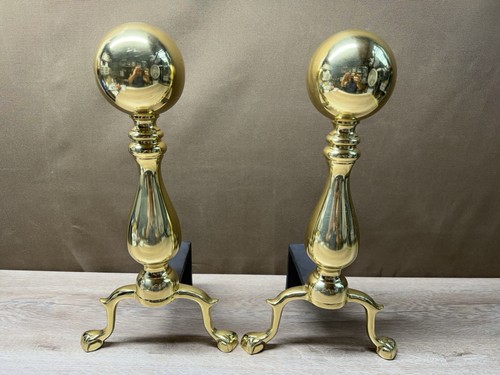 Vintage brass cannonball - brass,