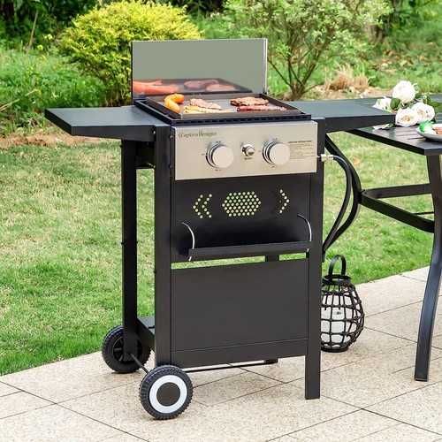Burner gas grill and griddle - 2-burner,