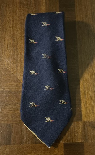 Gucci wool tie flying ducks - ,