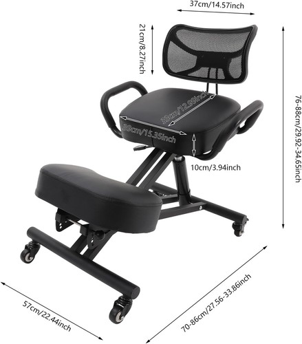 Kneeling chair back support - w/,