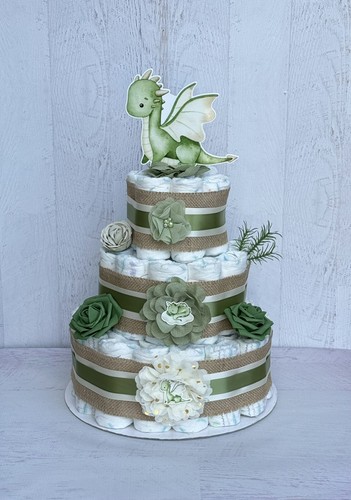 Tier dragon diaper cake - 3,