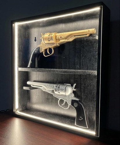 Gun display case double black - case,