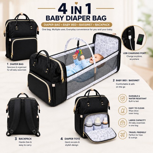 Diaper bag with - 1,