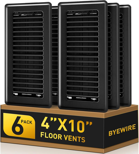 Floor register 4x10 inch - register, black