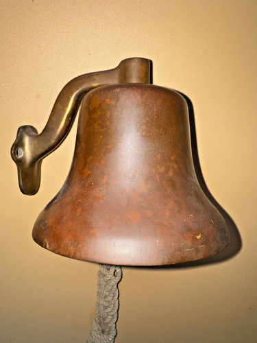 Antique soild brass ships - soild, bell