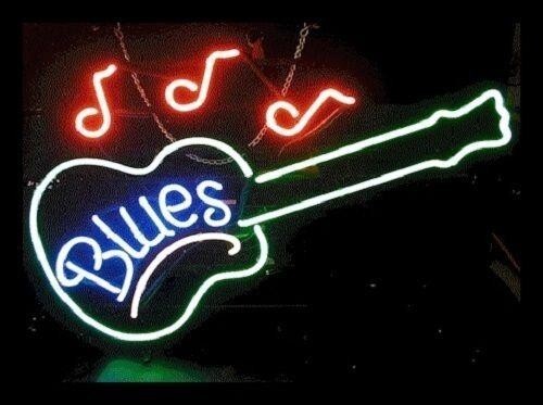 Blues guitar live music neon - guitar,