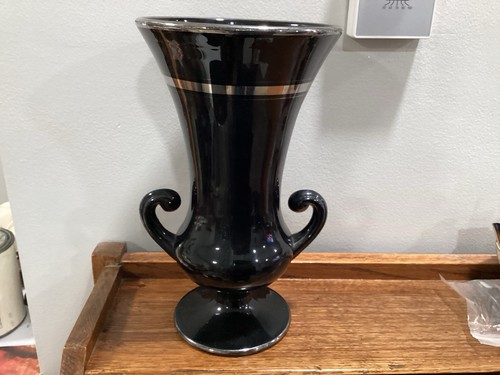 Vintage black glass - vintage, vase