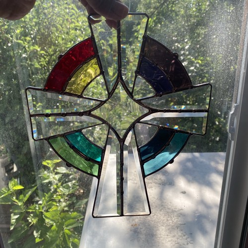 Stained glass cross - cross, suncatcher