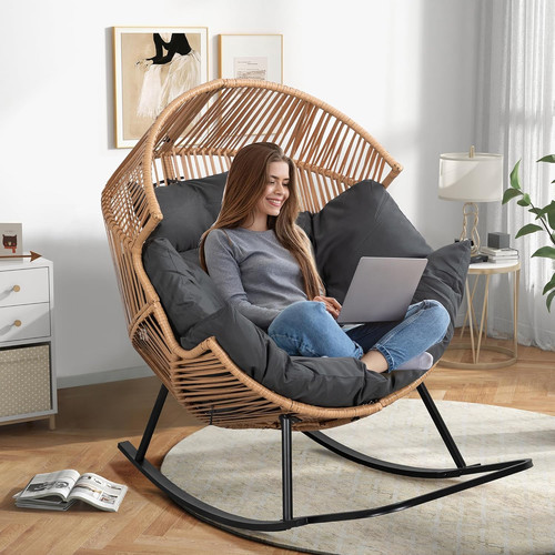 Wicker egg chair oversized - wicker,