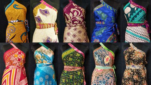 Vintage silk sari recycled - silk,