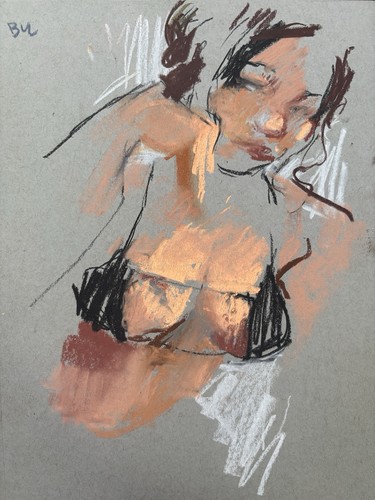 Pastel portrait cubism figure - portrait,