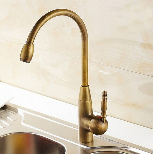 Antique brass single handle - brass,
