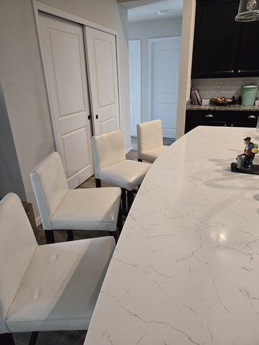 White upholstered barstools - white,