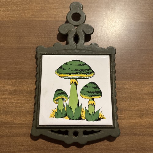 Vintage mushroom ceramic tile - vintage,