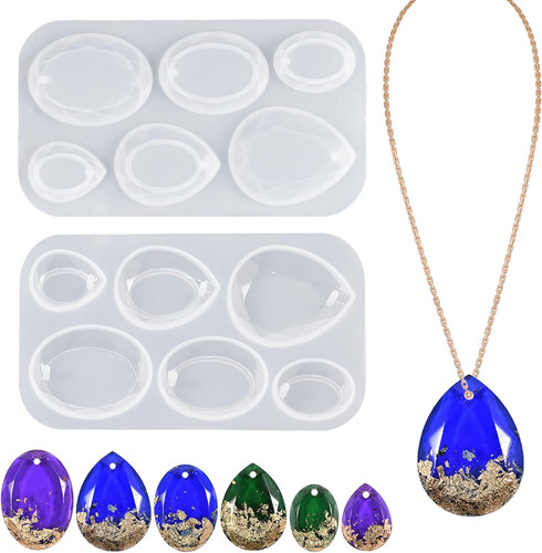 2pcs waterdrop and oval resin - oval,