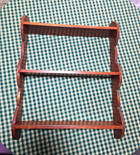 Brown wooden tier display - wooden,