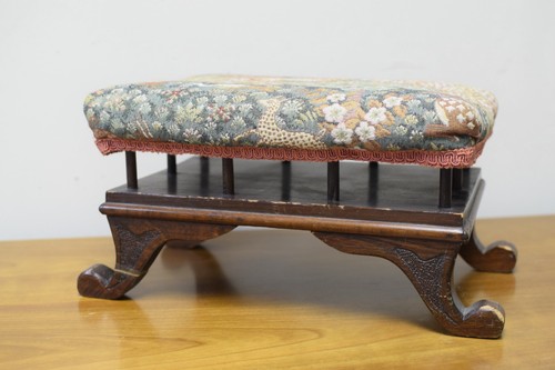 Vintage wooden foot stool - wooden, with