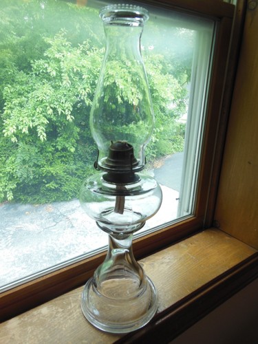 Vtg clear glass oil kerosene - vtg,