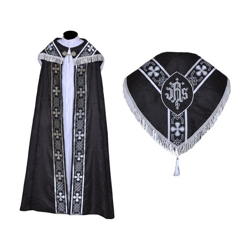 Black cope stole - &,