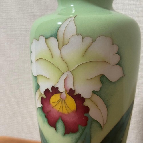 Ando cloisonne cattleya vase - cloisonne,