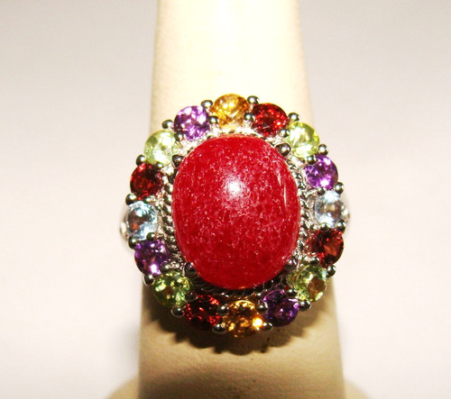 Sterling silver red - sterling, jade