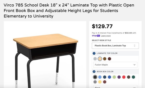 Virco student desk laminate - desk,