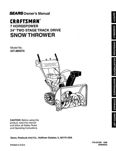 Owner manual sears - manual,