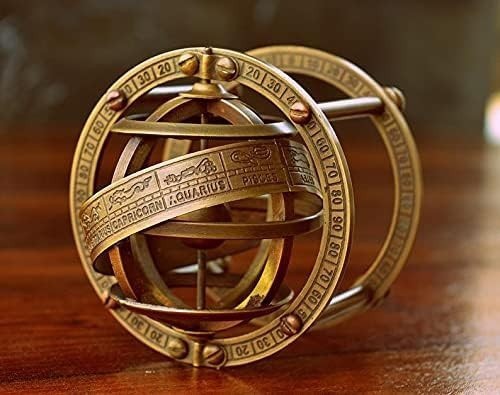 Antique brass armillary - antique,