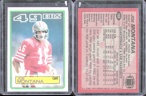 1983 topps 169 joe - topps, montana
