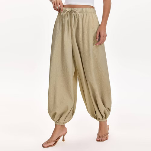 Women mid rise - mid-rise, drawstring
