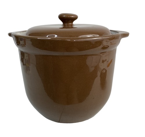 Vintage brown crock with - vintage,