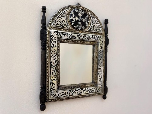 Bone inlay wall mirror - wall,