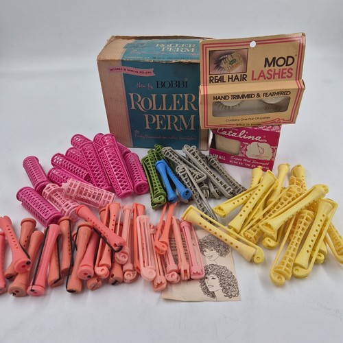 Vintage plastic hair curlers - vintage,