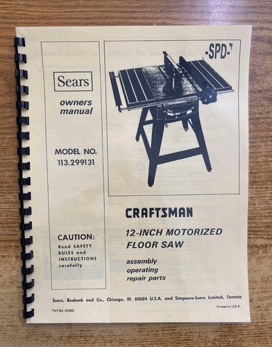 Table saw instructions manual - table,