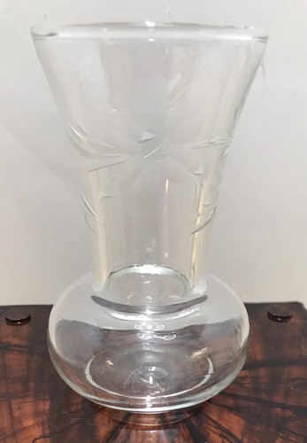 Vintage etched glass bud vase - vintage,