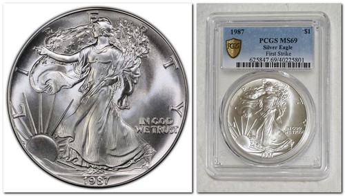 1987 american silver eagle - silver,