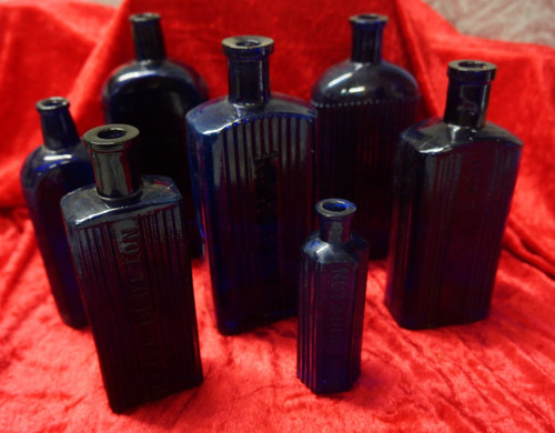 Vintage cobalt blue medicine - cobalt,