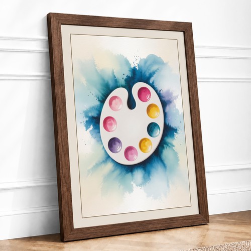 Artist palette modern framed - modern,