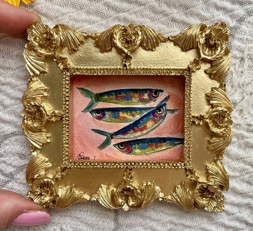 Colorful sardines watercolor - colorful,