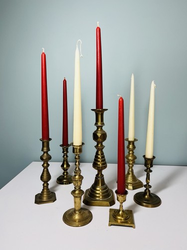 Vintage brass candlestick - vintage,