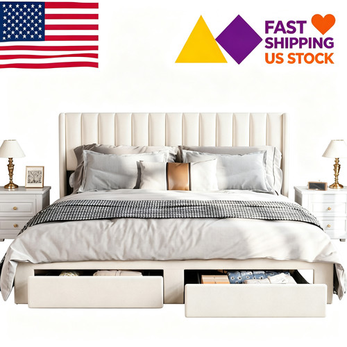 King size velvet upholstered - size,