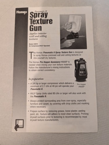 Homax pneumatic spray - pneumatic, ii