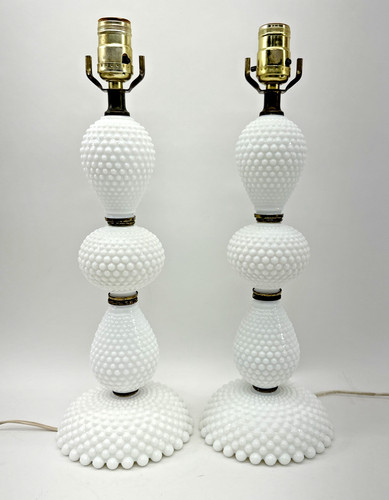 Pair vintage milk glass - pair,