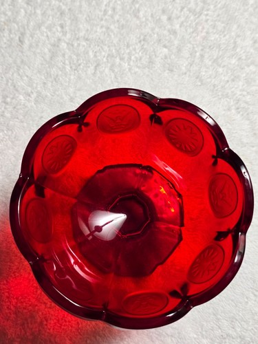 Vtg fostoria coin - coin, red