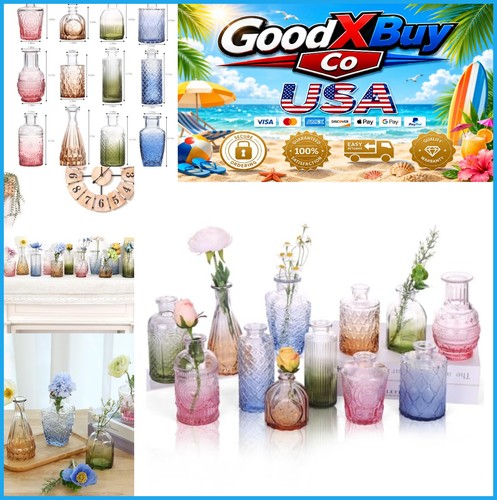 Glass bud vase set - glass,