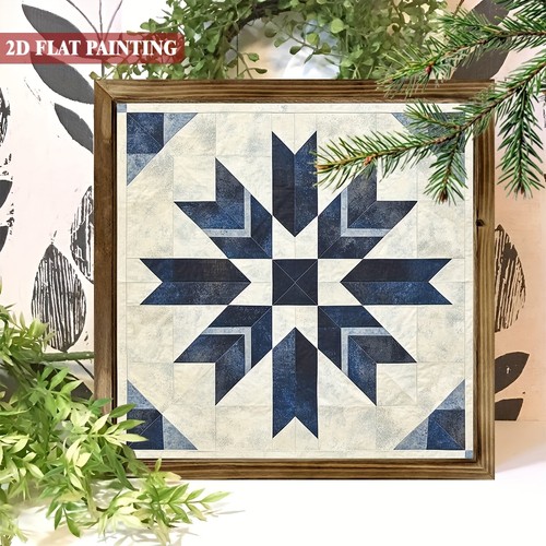 Neutral navy star - navy, quilt