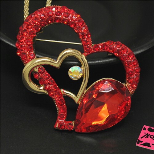 New red bling heart - red, cute