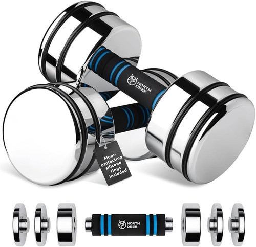 Steel dumbbells ultracompact - steel,